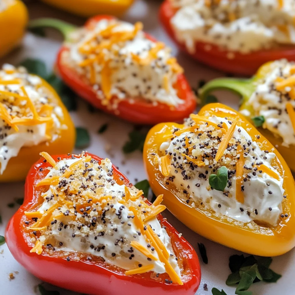 Everything Cream Cheese Stuffed Mini Bell Peppers