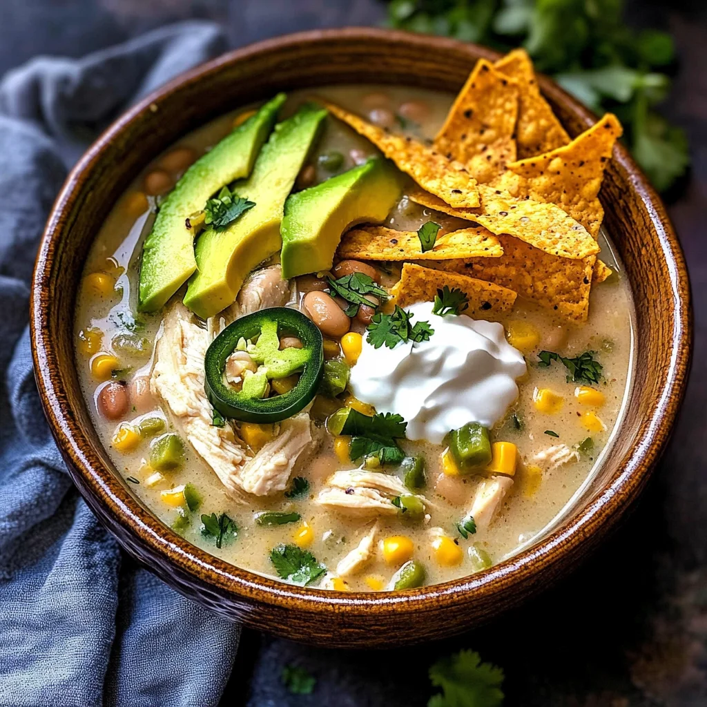 Flavorful Crockpot White Chicken Chili Soup