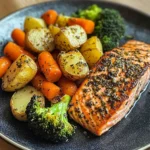 Garlic Salmon with Herbed Potatoes, Carrots & Broccoli
