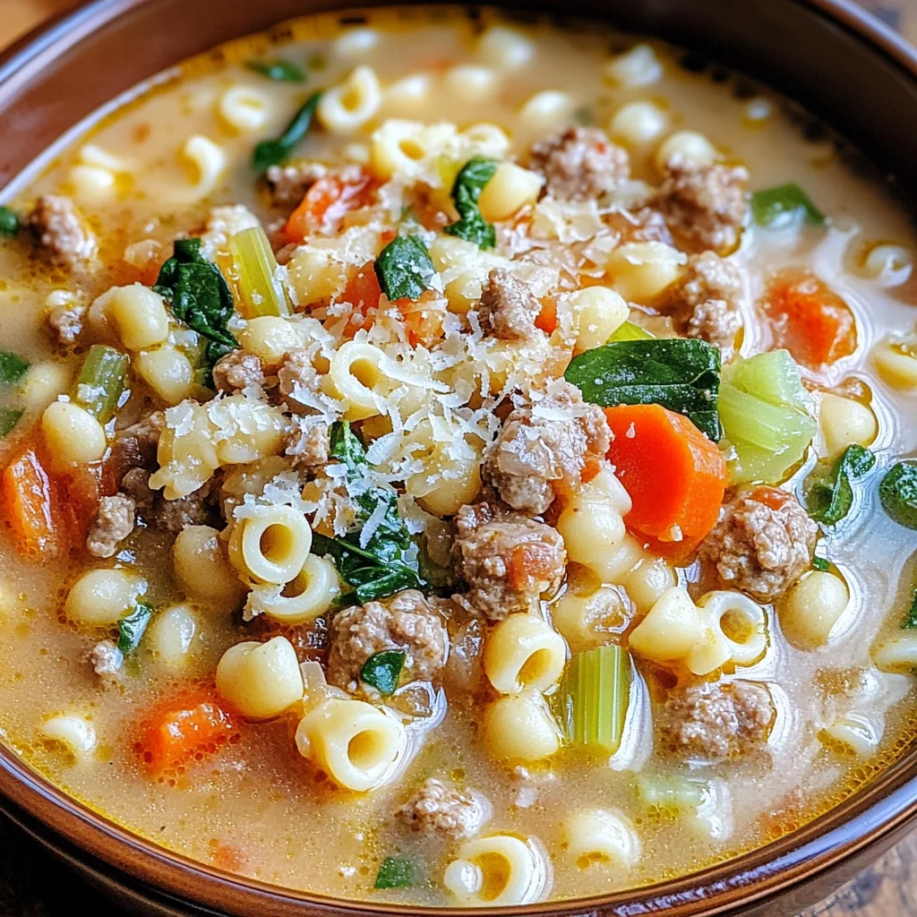 Hearty and Creamy Italian Sausage Ditalini Soup