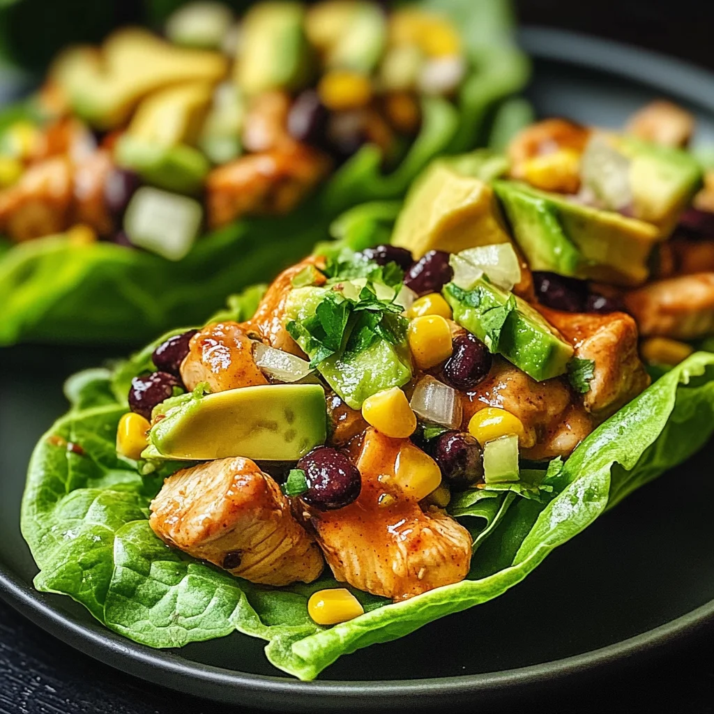Honey Lime Chicken & Avocado Lettuce Cups