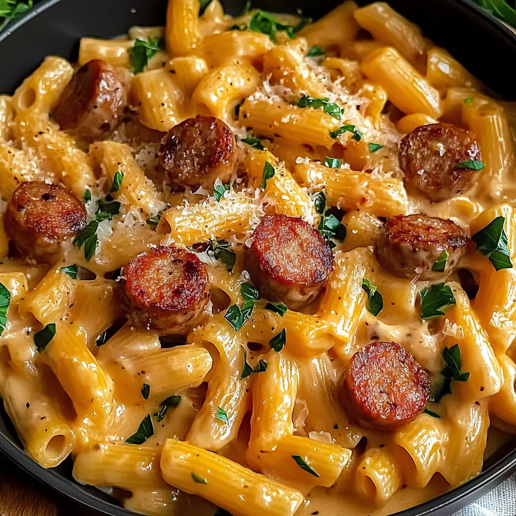 One Pot Creamy Cajun Sausage Pasta (30-Minutes)