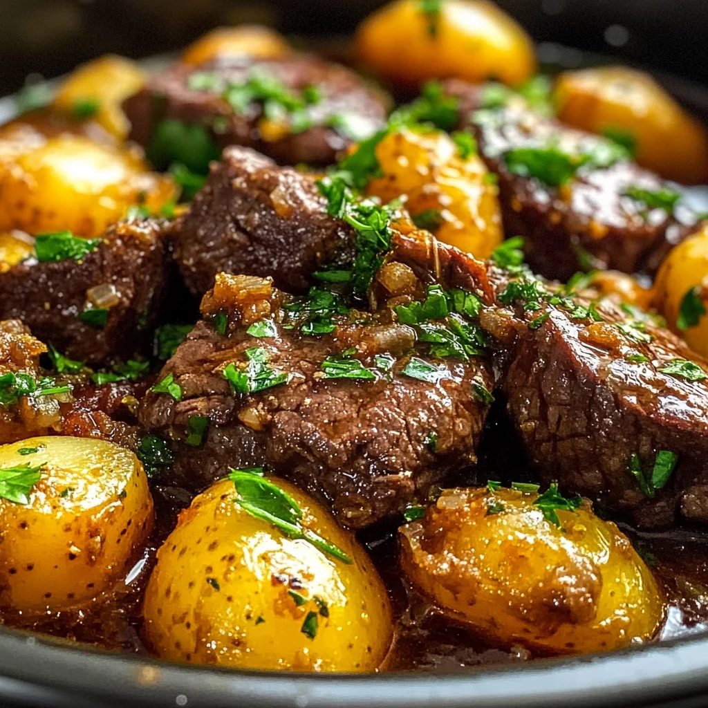 Slow Cooker Garlic Butter Beef