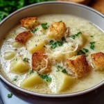 Soothing Hangover Cure Garlic Potato Soup - theamazingfood