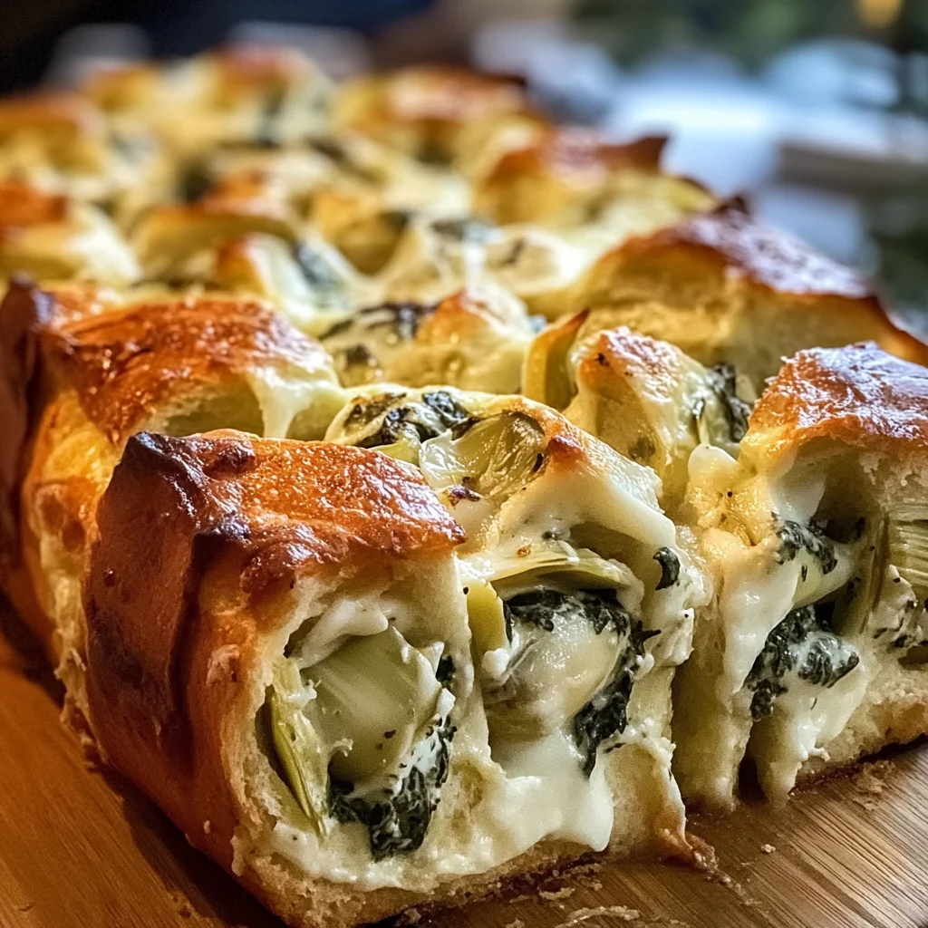 Spinach Artichoke Dip Pull-Apart Christmas Bread