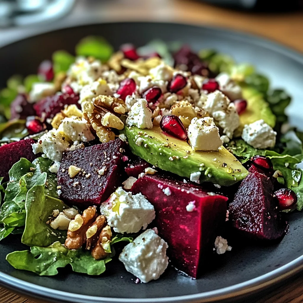 Vibrant Beet, Avocado & Feta Salad with Crunchy Walnuts