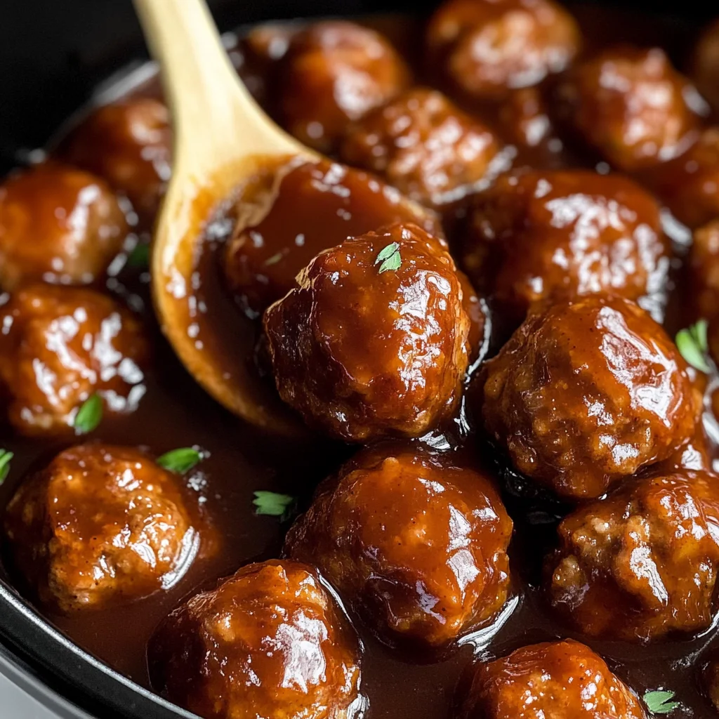Slow Cooker Apple Butter Meatballs