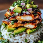 Tangy Honey Lime Chicken & Avocado Rice Stack That Delights
