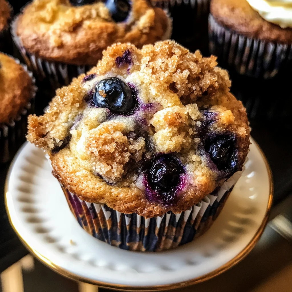 Bakery Vanilla Blueberry Crunch Muffins