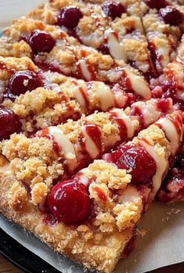 Cherry Dessert Pizza with Cherry Pie Filling and Crumble Topping Recipe