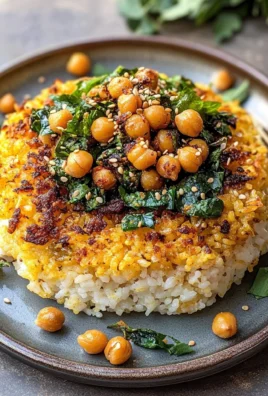 Crispy Persian Rice (Tahdig) with Spiced Golden Chickpeas