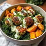 Mediterranean Herby Chicken Meatball Bowl - theamazingfood