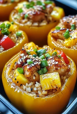 Teriyaki Pineapple Chicken and Rice Stuffed Peppers Delight