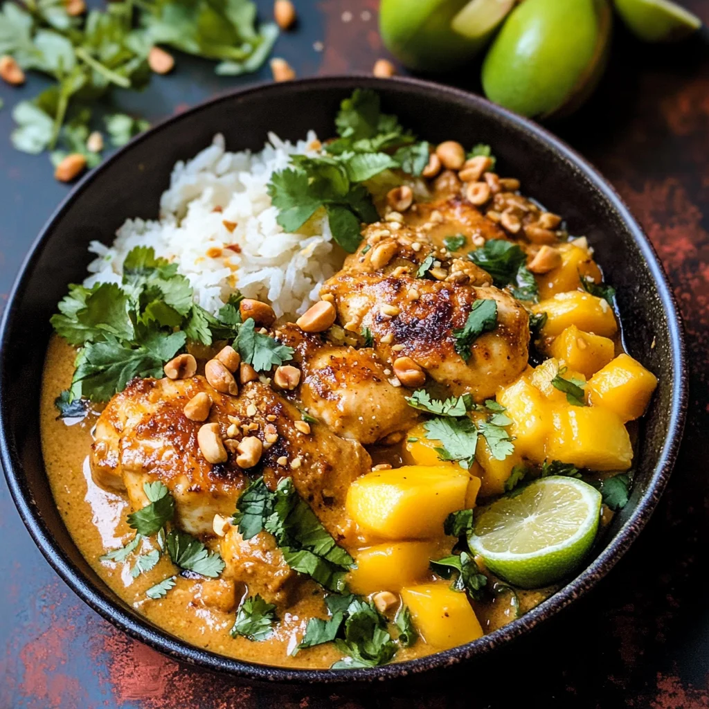 Weeknight Thai Peanut Chicken with Spicy Lime Mango