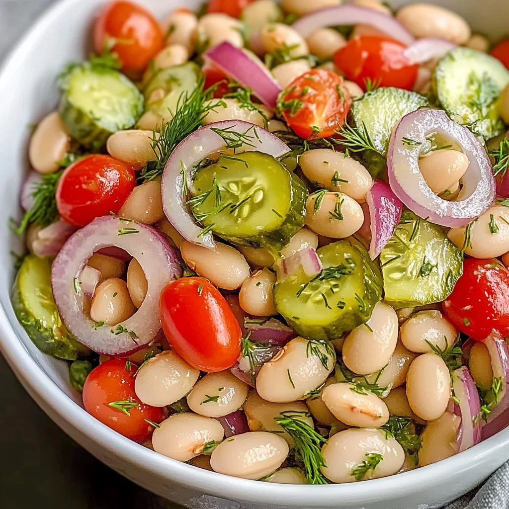 Best Dill Pickle White Bean Salad - theamazingfood