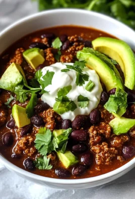 Bison Chili with Black Beans and Lime Crema