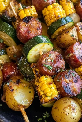 Cowboy Butter Kielbasa and Potato Skewers