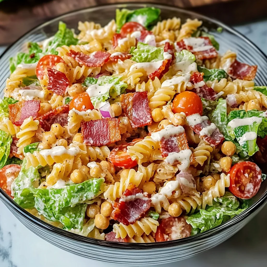 Easy High Protein BLT Pasta Salad - Homefoodkitchen
