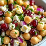 Feta & Cranberry Chickpea Salad with Lemon Vinaigrette