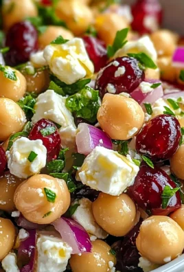 Feta & Cranberry Chickpea Salad with Lemon Vinaigrette