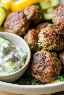 Greek Lamb & Feta Meatballs with Tzatziki Sauce
