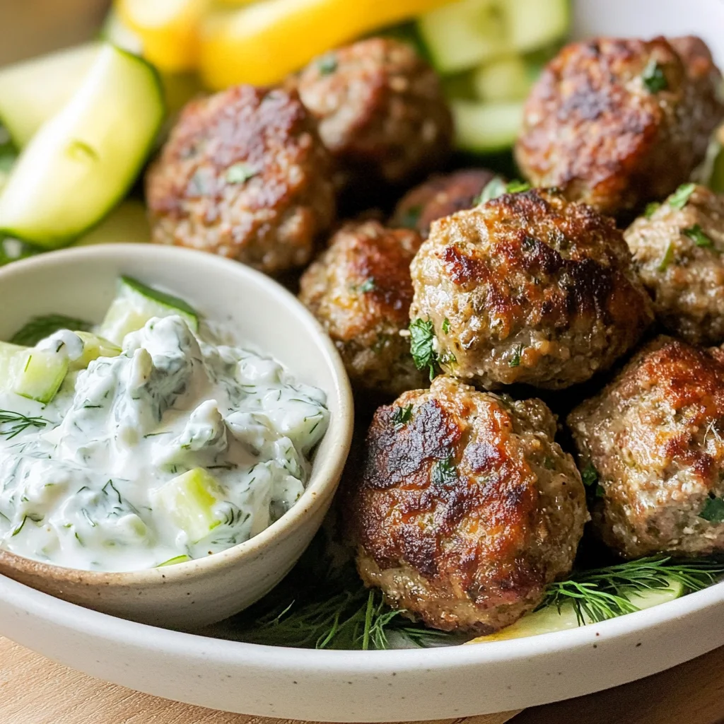Greek Lamb & Feta Meatballs with Tzatziki Sauce