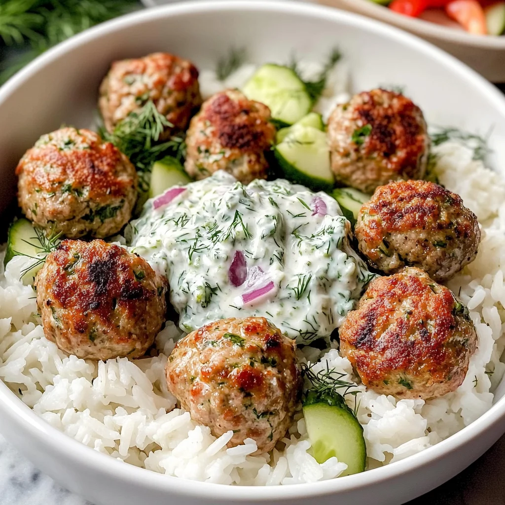 Greek Turkey Meatballs with Tzatziki Recipe