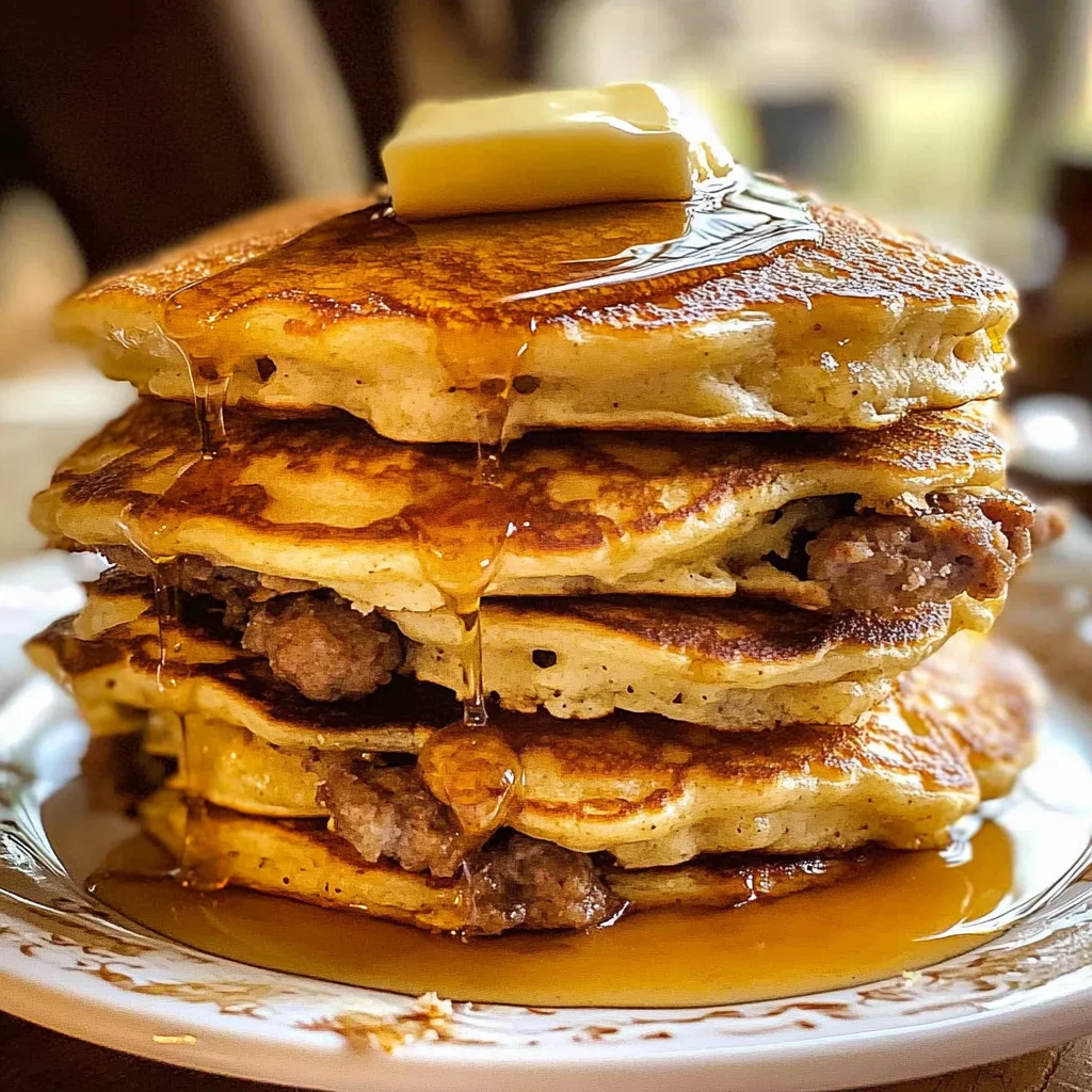 Maple Sausage Pancakes