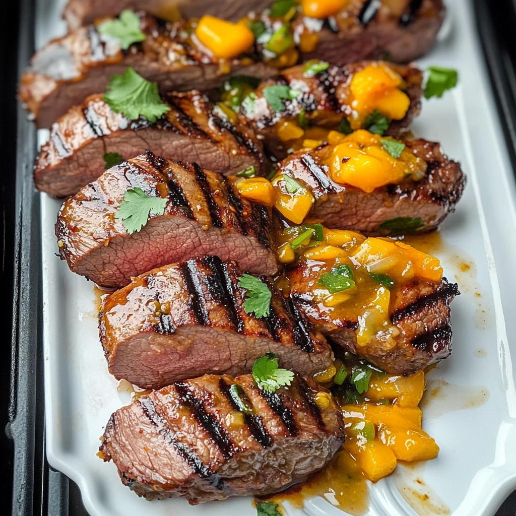 Perfect Grilled beef Tenderloin with Mango Chutney