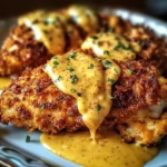 Pretzel Chicken with Mustard-Cheddar Sauce