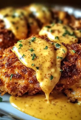 Pretzel Chicken with Mustard-Cheddar Sauce