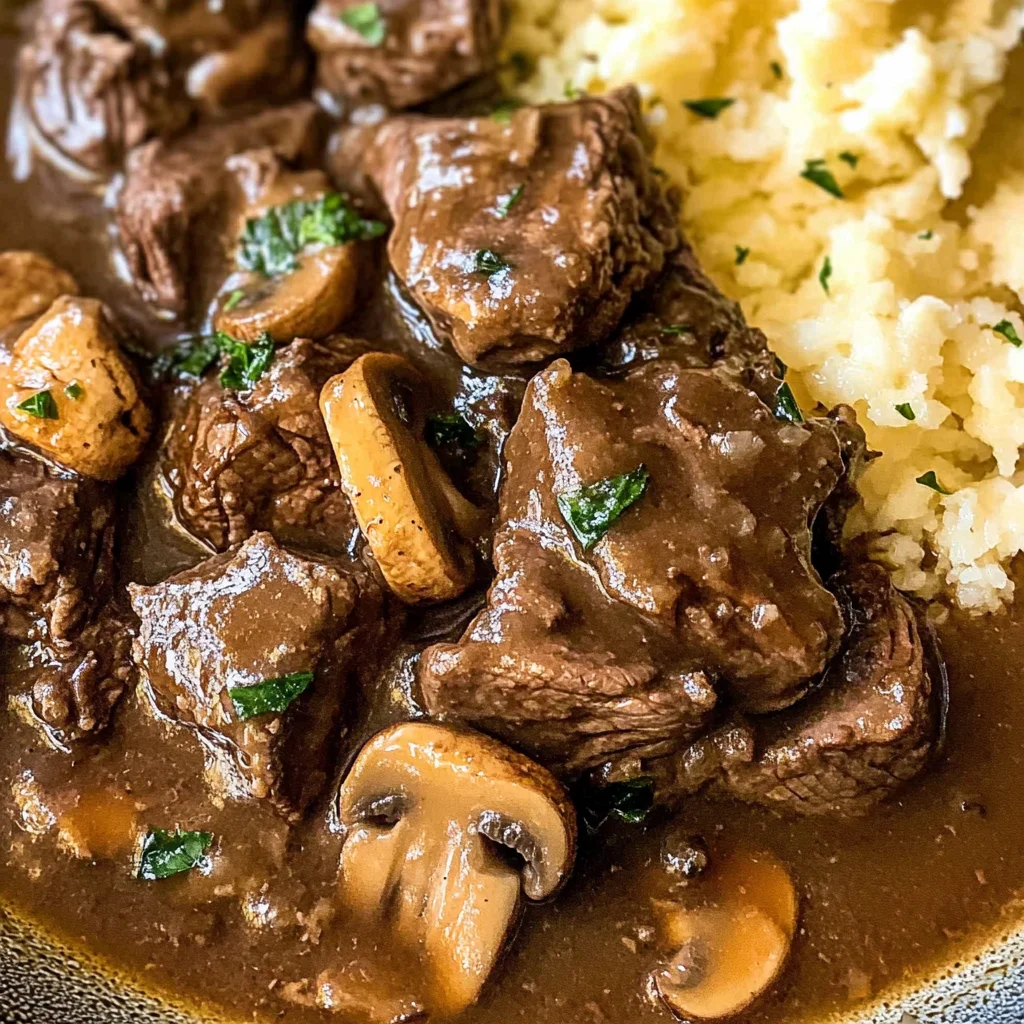 Slow Cooker Beef Tips With Gravy