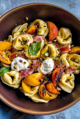 Tortellini Pasta Salad with Grilled Peaches