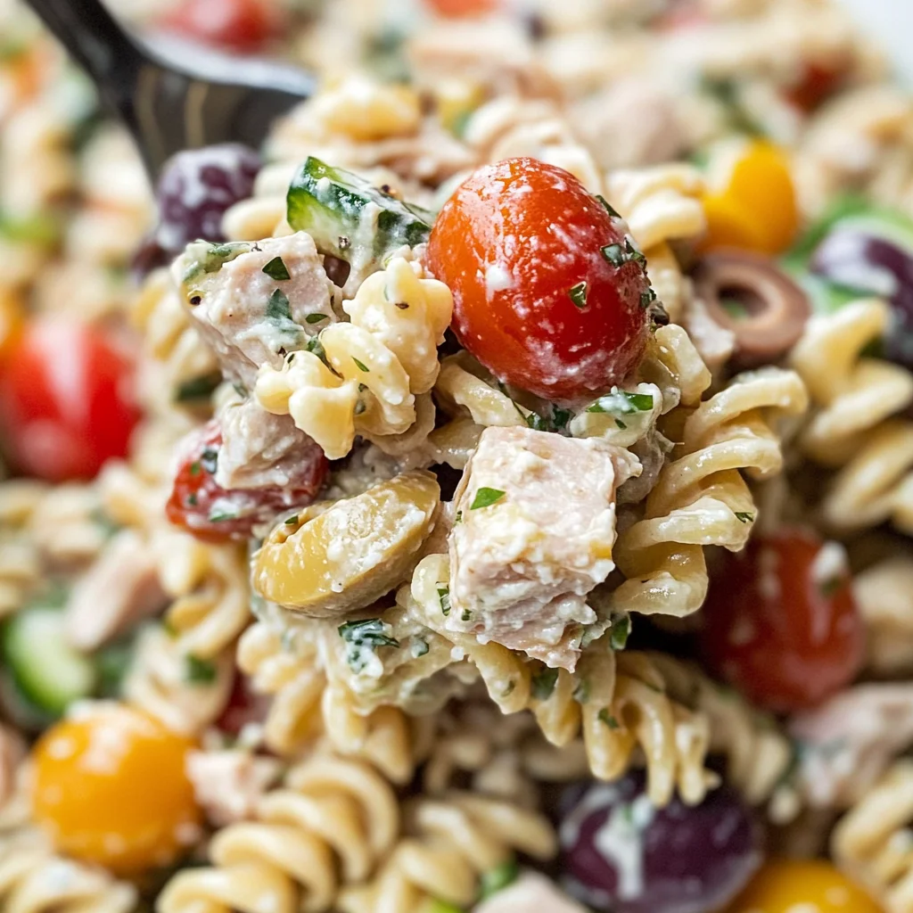 Tuna Pasta Salad (Greek Style)