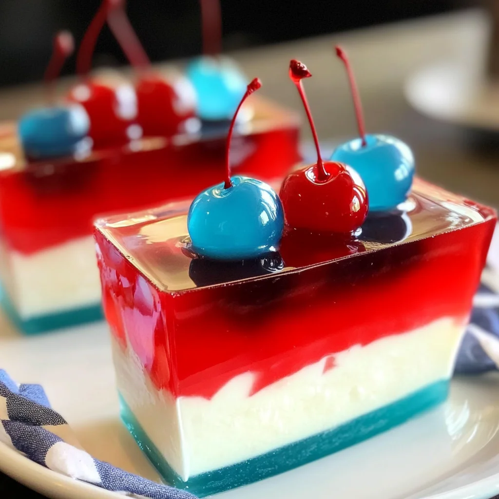 Easy 4th of July Red, White and Blue Jello Dessert