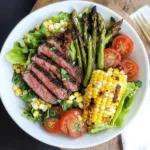 Grilled Steak Salad with Corn and Asparagus