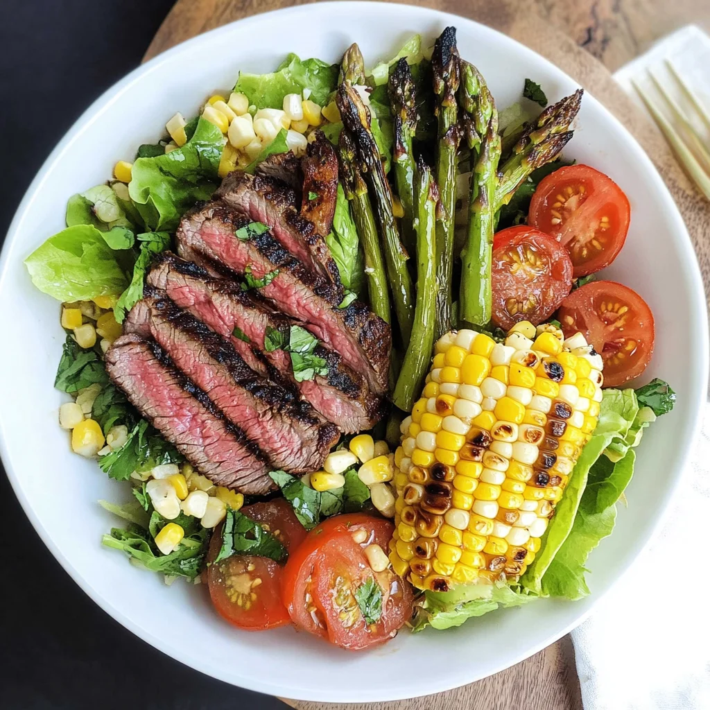 Grilled Steak Salad with Corn and Asparagus