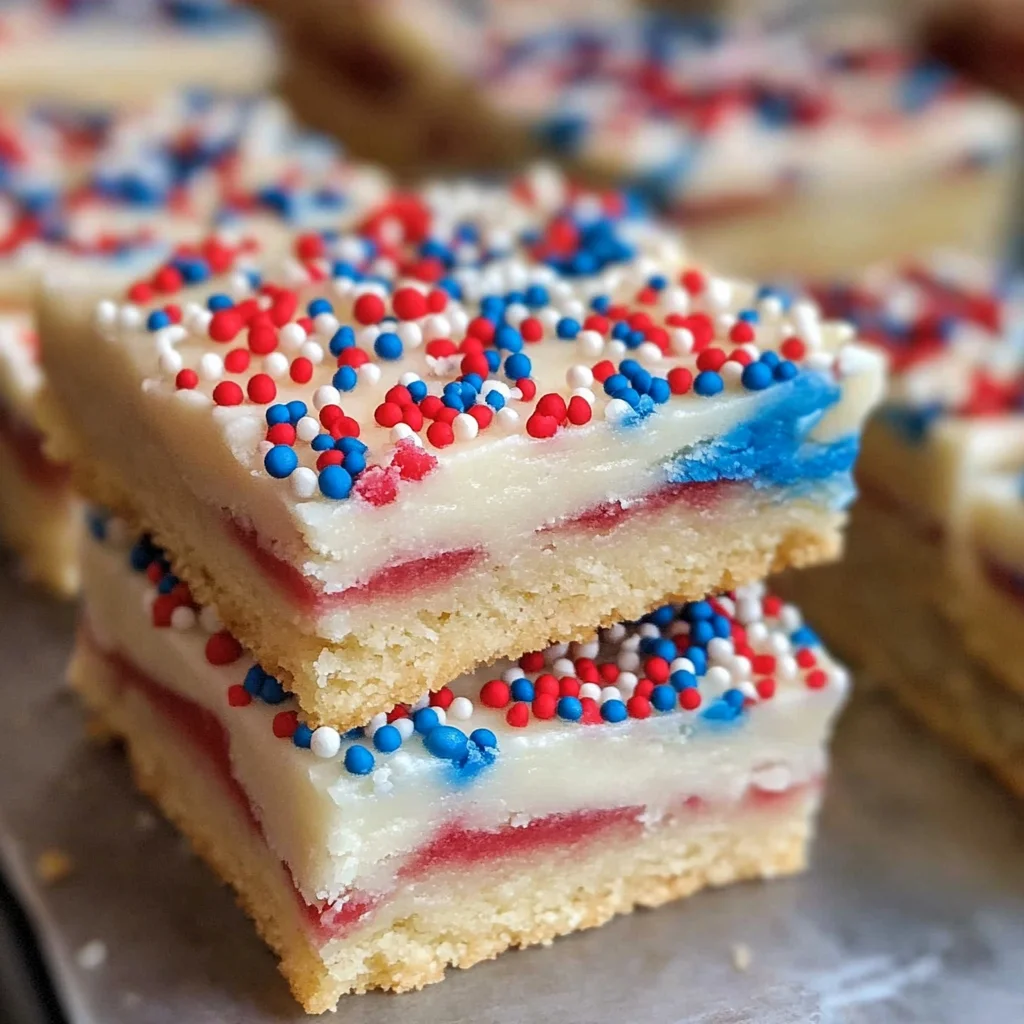 Patriotic sugar cookie bars
